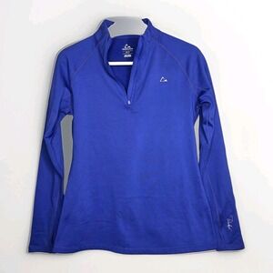 Paradox Women BluePurple Quarter Zip Pullover Long Sleeve Performance Top SZ M